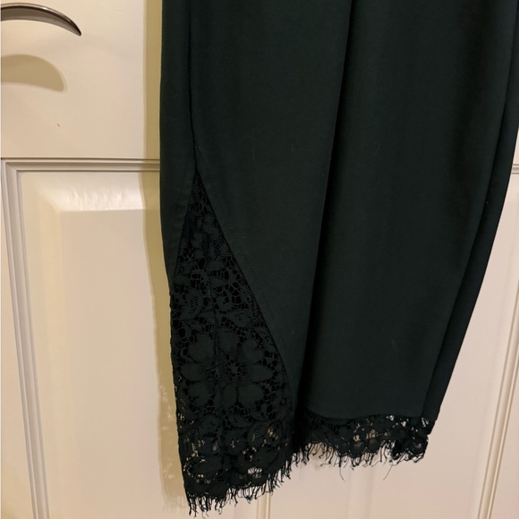 Lulu's Deep Green Lace Trim Midi Dress - Picture 5 of 10